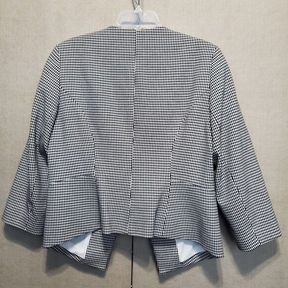 Express Women's Houndstooth Open Front Blazer with Zip Pockets Size 14 - Picture 5 of 6